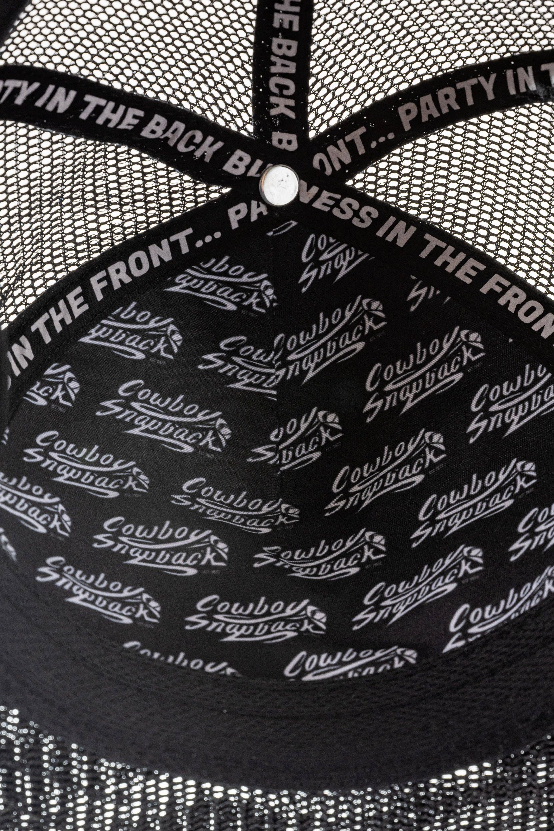 Cowboy Snapback - Wholesale Cowboy Hat - Unisex - BLACK COWBOY SNAPBACK: 5 PANEL - BLANK4