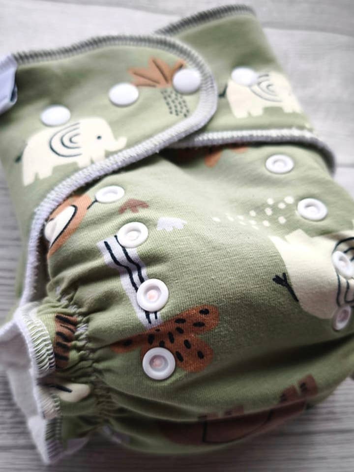 Cloth diaper elephants, bamboo inner for wholesale by KKfabricsandcreations