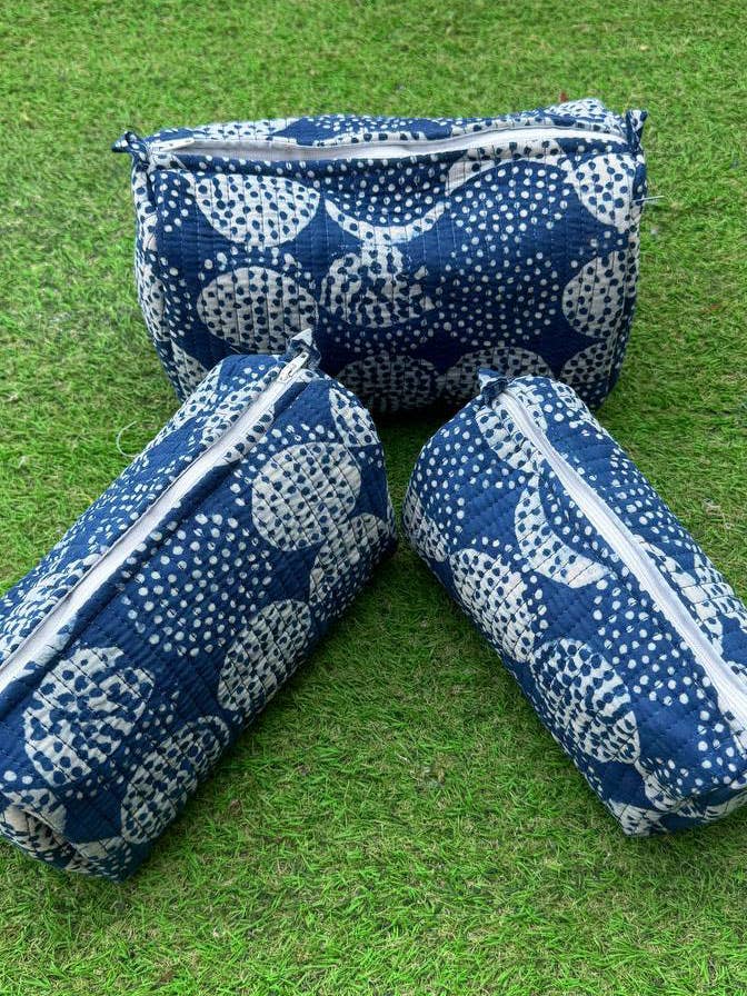 Pure Cotton Makeup Bag Block Printed Quilted Party Wear Bags for wholesale by bhavnas boutique