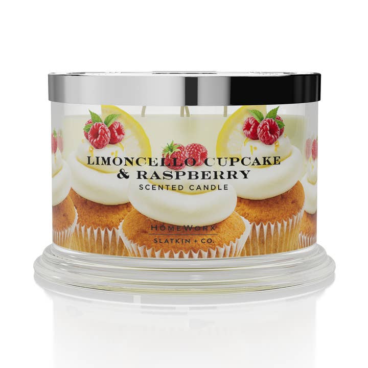 Limoncello Cupcake & Raspberry 4-wick Candle for wholesale by HomeWorx by Slatkin + Co.