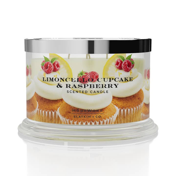 Limoncello Cupcake & Raspberry 4-wick Candle for wholesale by HomeWorx by Slatkin + Co.