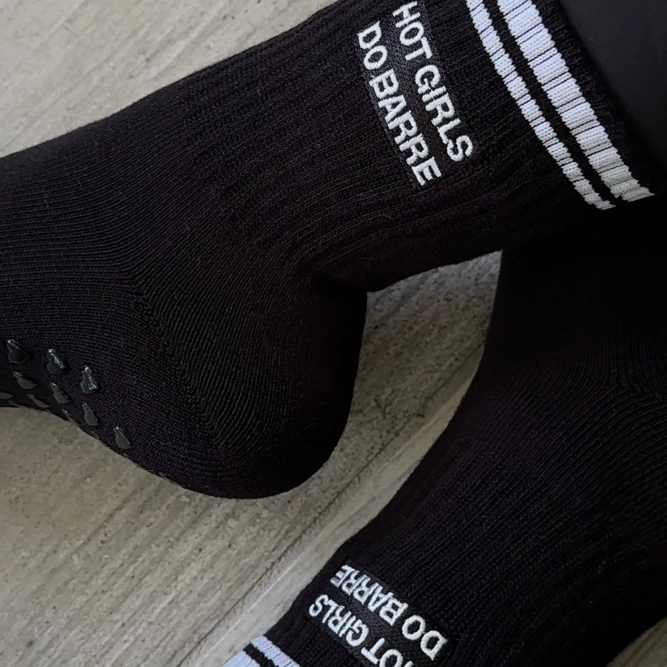 Pilabarre - Wholesale Socks - Women's - Hot Girls Do BARRE Socks - Black1
