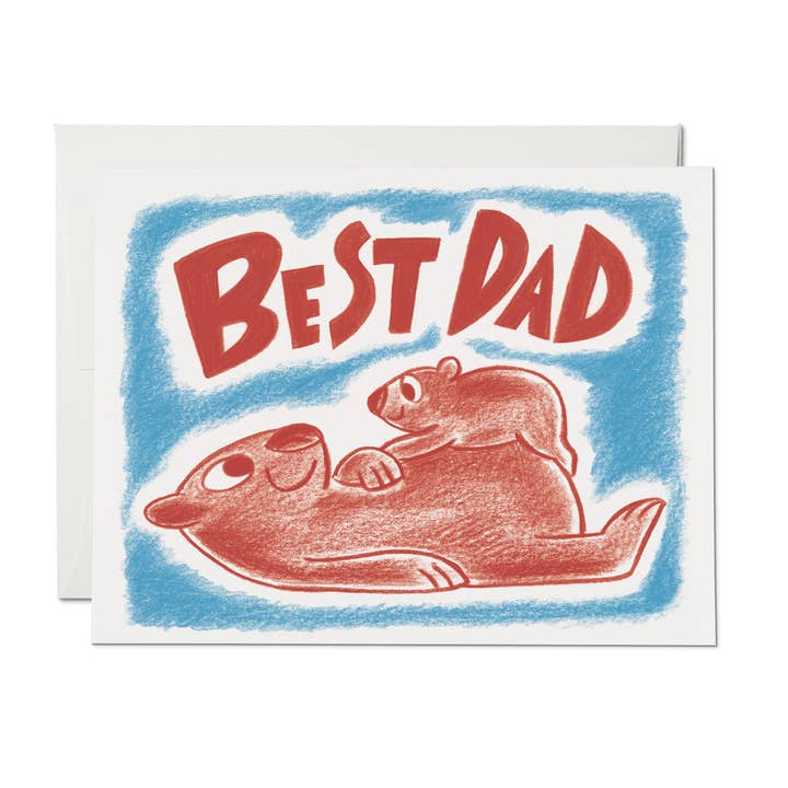 Wombat Dad Father's Day greeting card for wholesale by Red Cap Cards