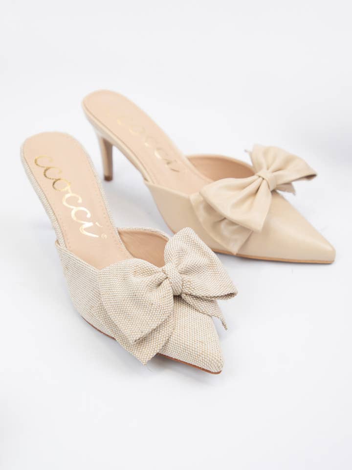 CCOCCI - Wholesale Low Heels - Women's - CAROL BIG BOW ON POINTED-TOE KITTEN HEEL12