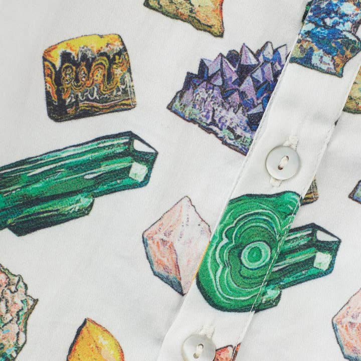 Vild Lab nr. 12 - Earth Rocks! , Geweven overhemd van biologisch katoen met bandkraag voor wholesale door Vild - House Of Little