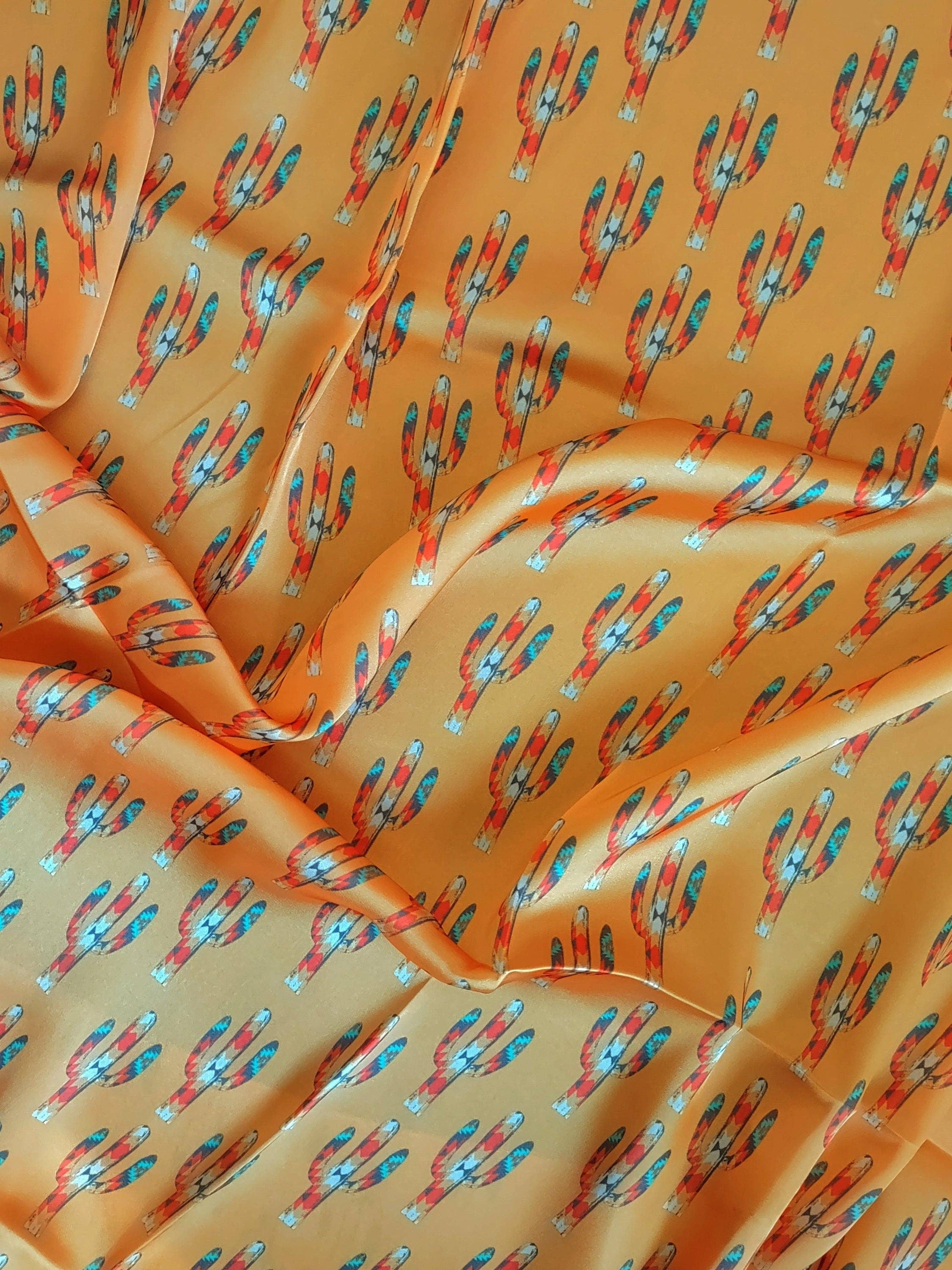 Double B Wild Rags - Wholesale Sjaal - Dames - WILD RAG Donker Mosterd Goud Cactus Cowboy Western Necksjaal Bandana van Double B Wild Rags3