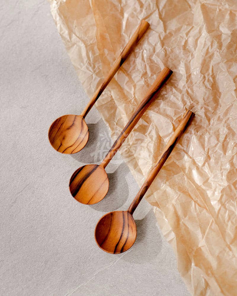 Bali Harvest - Wholesale Serving Utensil - Round Teak Bowl Wooden Spoon - Breakfast Dessert Serving3