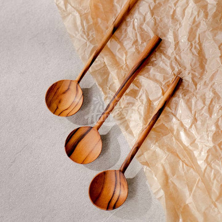 Bali Harvest - Wholesale Serving Utensil - Round Teak Bowl Wooden Spoon - Breakfast Dessert Serving3