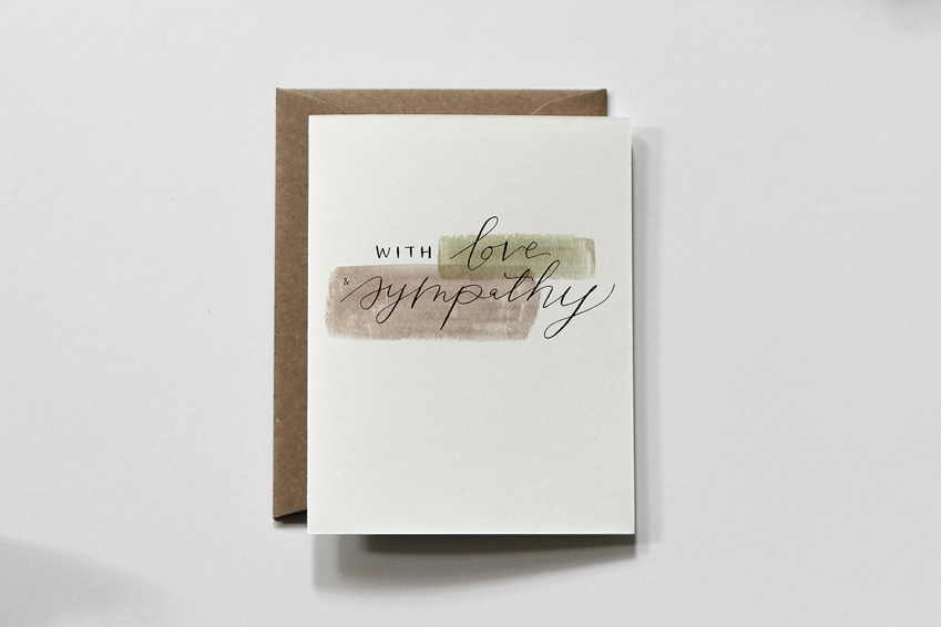 everglow handmade - Wholesale Sympathy Card - With Love | Brush Stroke Sorry & Sympathy Greeting Card1