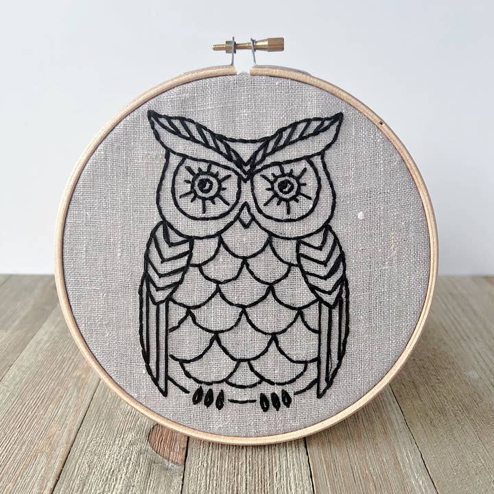 Owl Embroidery Kit for wholesale by I Heart Stitch Art