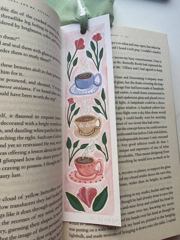 Tijd voor Thee Handgeschilderde Bladwijzer voor wholesale door Megan Lindsey Illustration