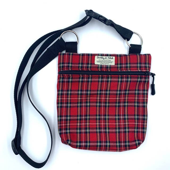 Red Tartan Dog Walk and Treat Bag for wholesale by Barkley and Fetch