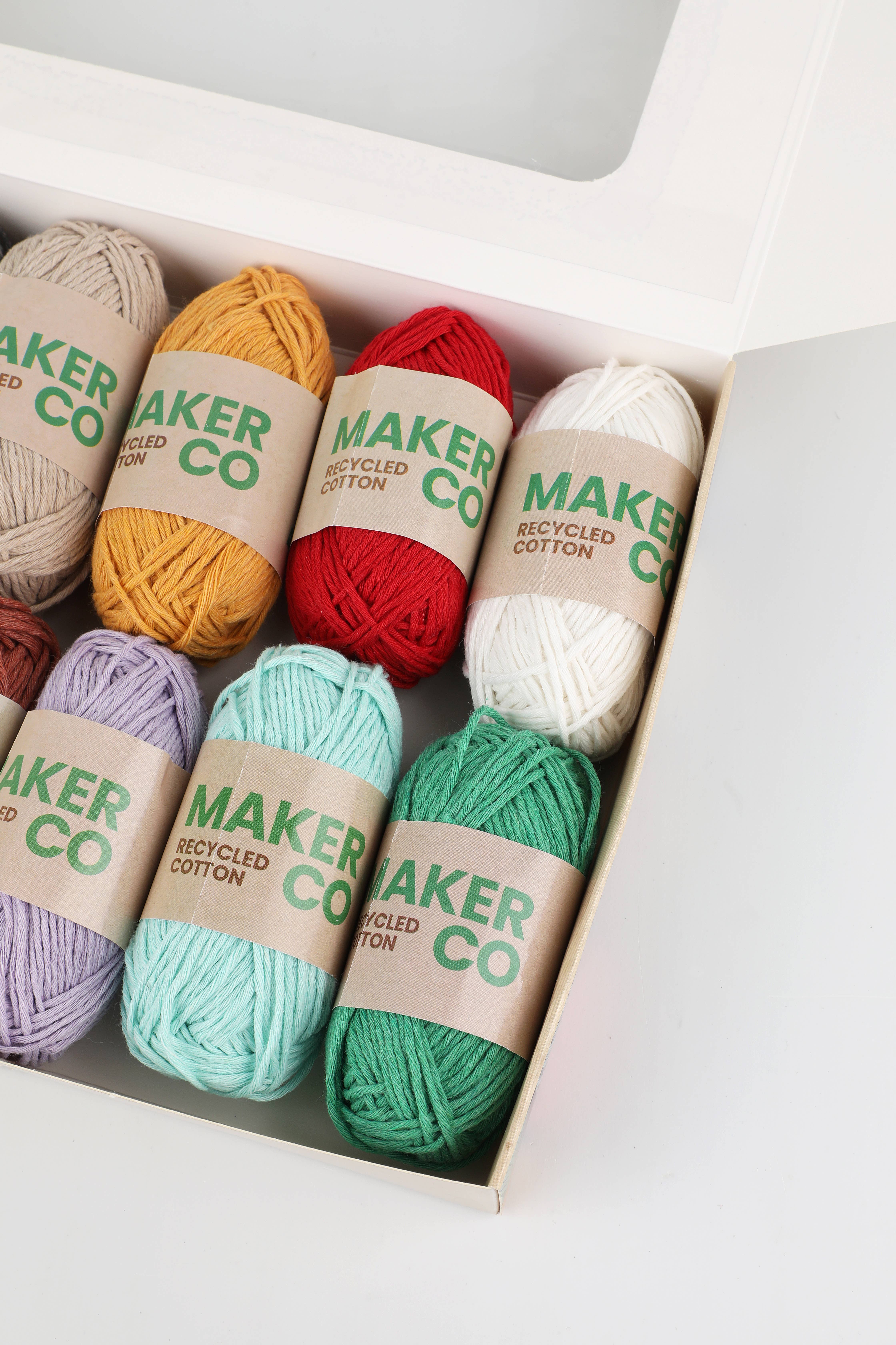 Creative World of Crafts - Wholesale Yarn - MakerCo Recycled Cotton Yarn Pack of 12 x 25g5