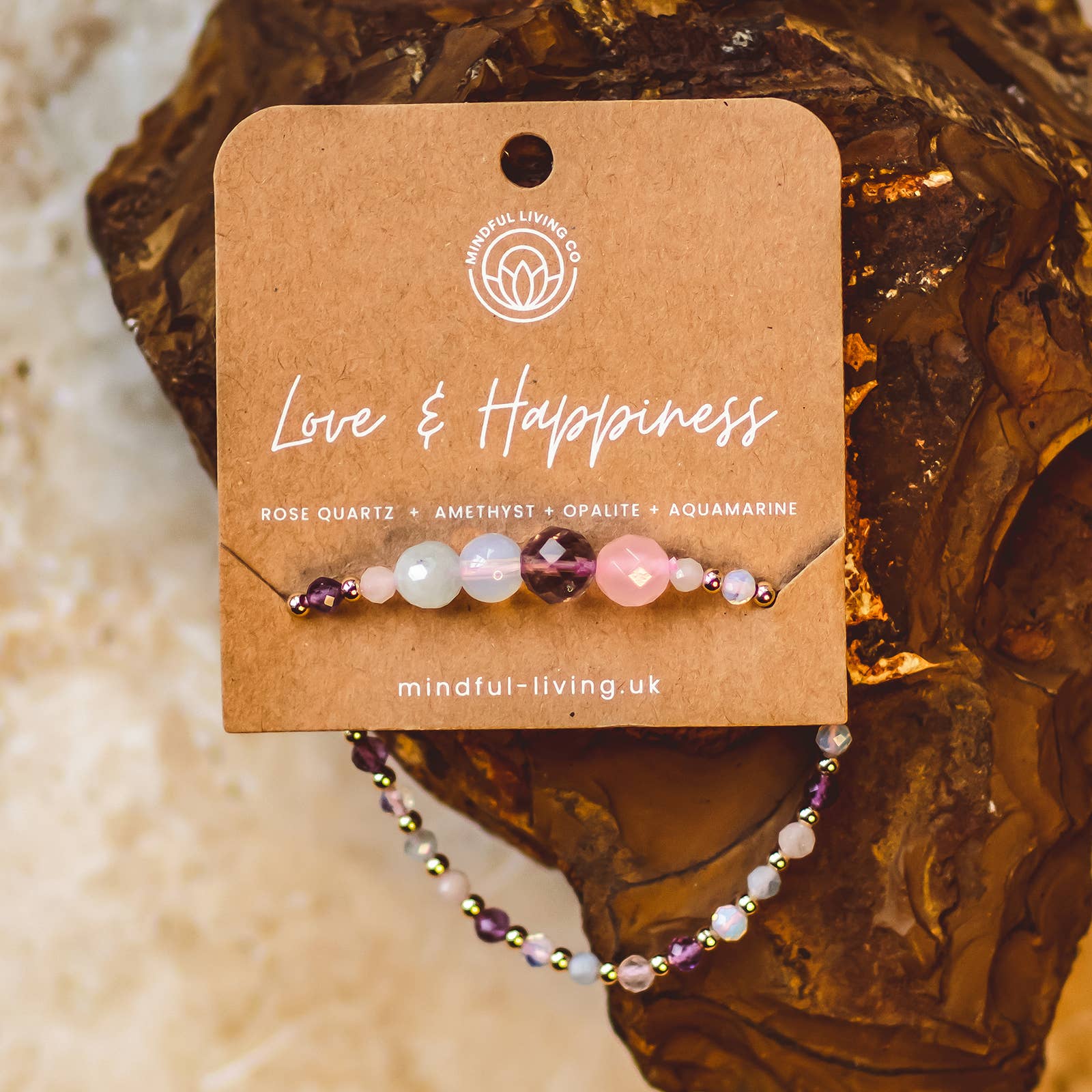 Mindful Living Co. – Pulseira de missangas por atacado – Pulseira de Contas com Intenção Facetada – Coleção Cristal2