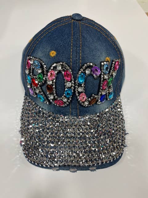 7 Star - Vente Casquette de baseball – femme - Casquettes en denim avec strass assorties et ajustables (12 pièces assorties)3