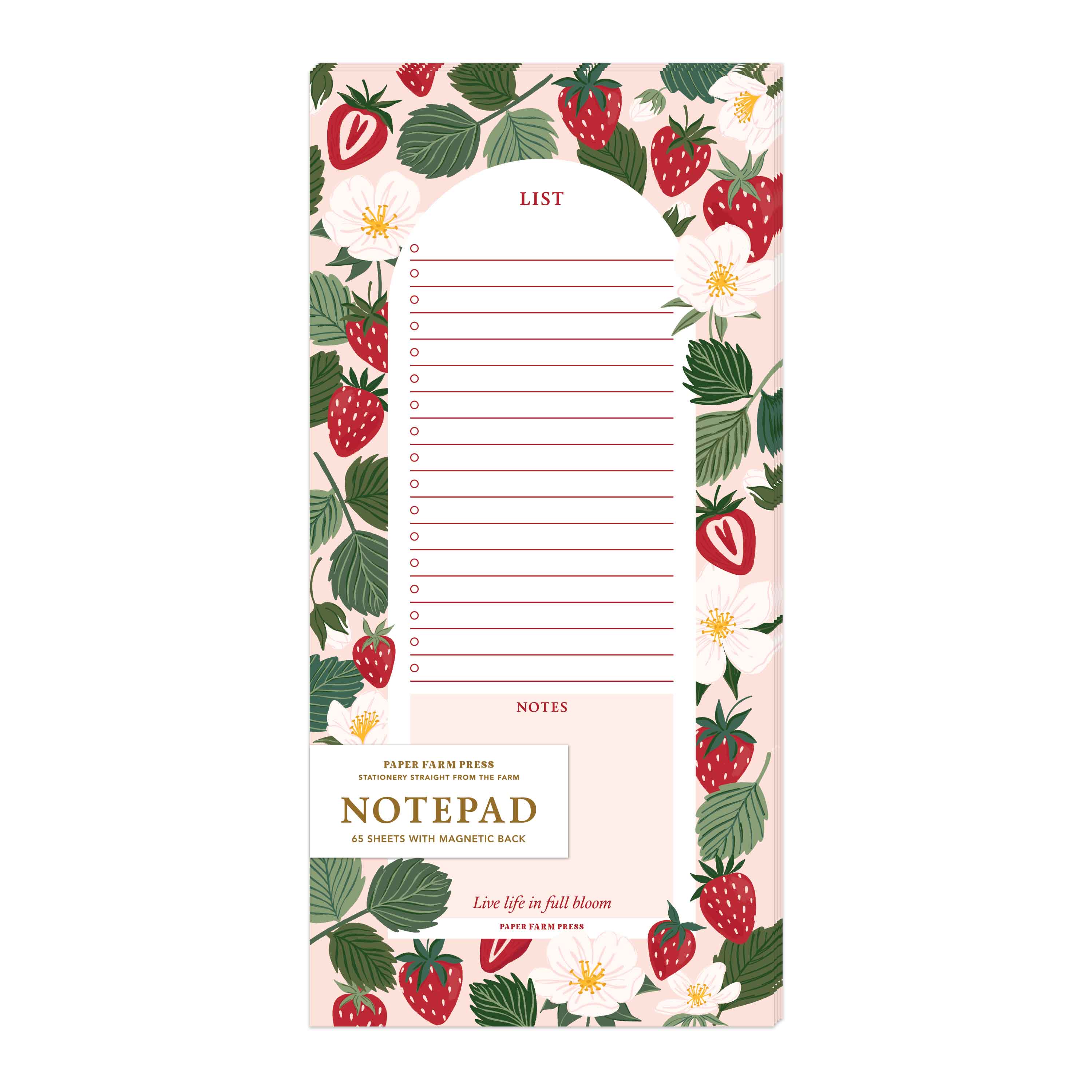 Paper Farm Press - Wholesale Notepad - Strawberry Patch Market List Notepad2
