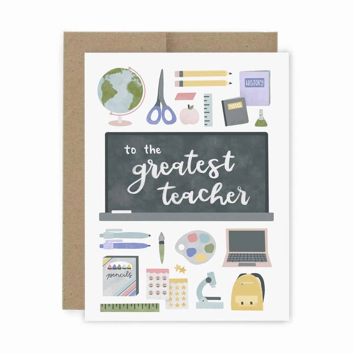 Thank you Teacher Greeting Card for wholesale by Holyome Design Co.