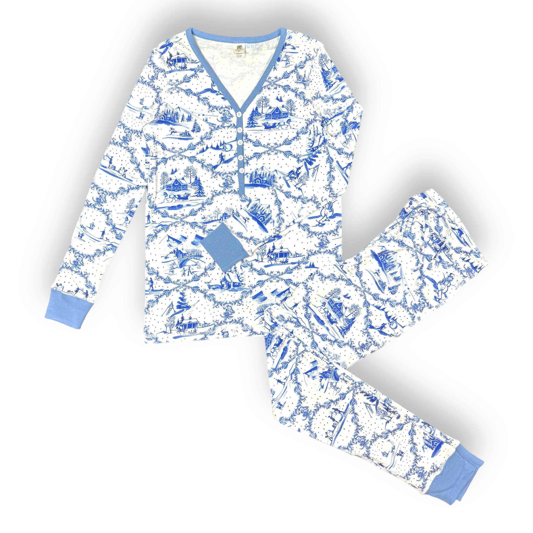 Pink Elephant Brands - Wholesale Sleepwear Set - Women's - Womens Jogger & Henley Pajama Set -  Sleighride1