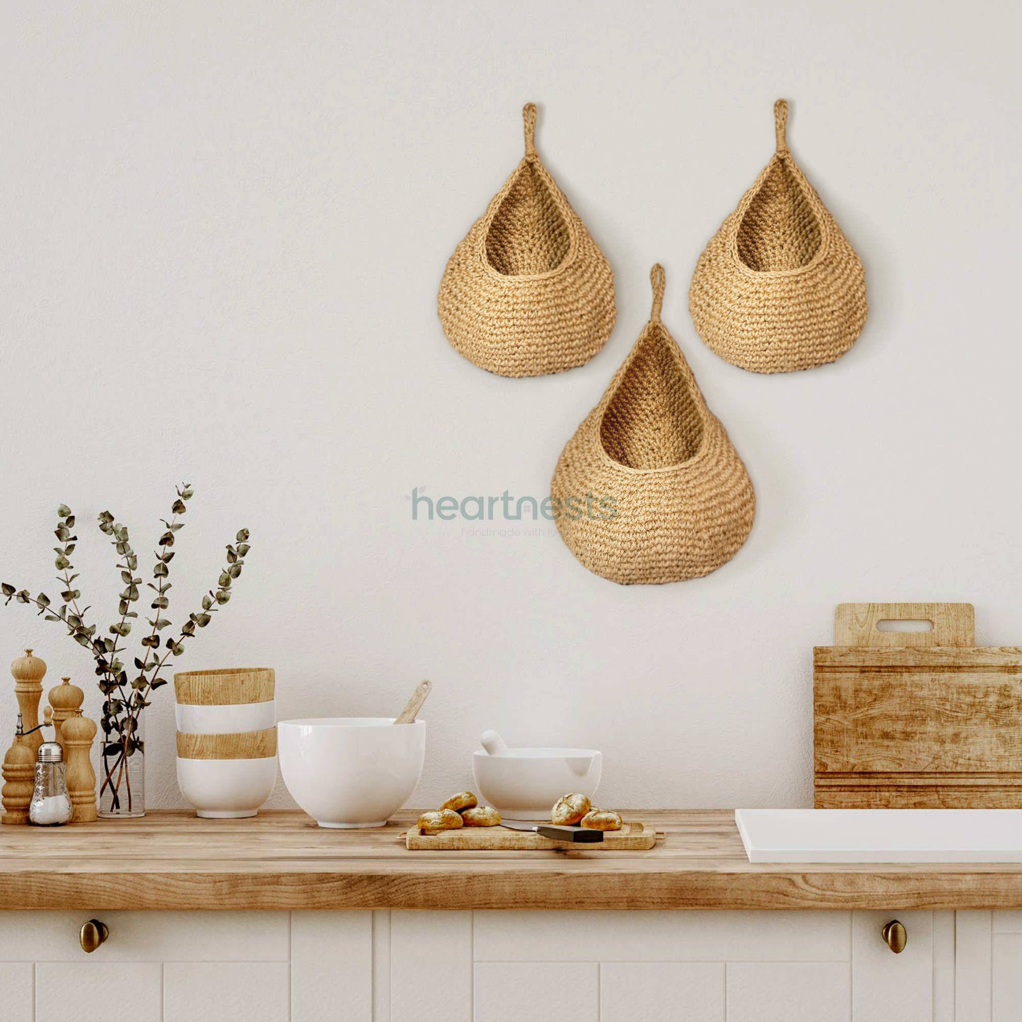 heartnests – Cesta por atacado – Conjunto com 2 Cestos Suspensos de Grama Marinha Onia4