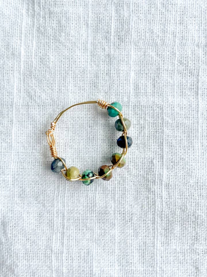 Howlite Braided Wire Ring for wholesale by WellthyMama.Co