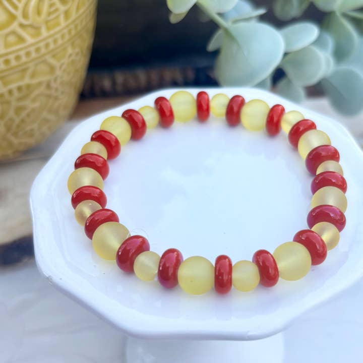 KC Football Bracelets | Red and Yellow for wholesale by Seasons in Kansas City