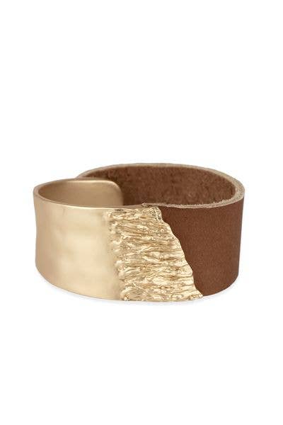 SAACHI - Wholesale Bangle Bracelet - Leather Metal Statement Bracelet3