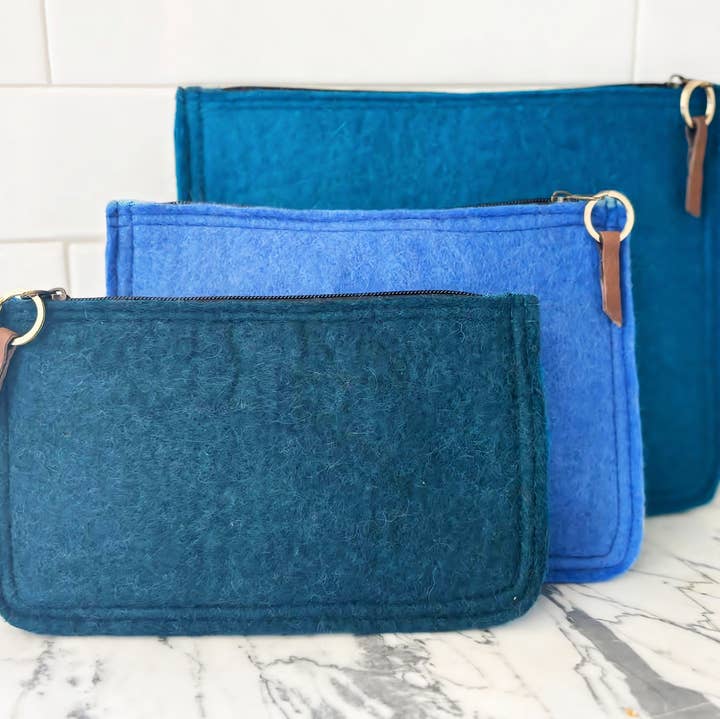 Fibres of Life - Wool & Felt - Wholesale Pouch - Women's - Modern 2-Tone Pouch | Mixed Size Bundle | Zipper Pouches0