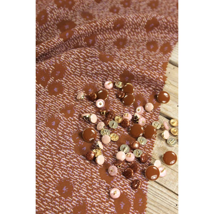 Eglantine et Zoé – wholesale Fabric – Punti Caramel Viscose Poplin Fabric2