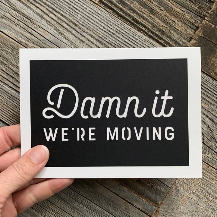 Funny & Farewell Moving Announcement Cards for wholesale by Louise Lauret