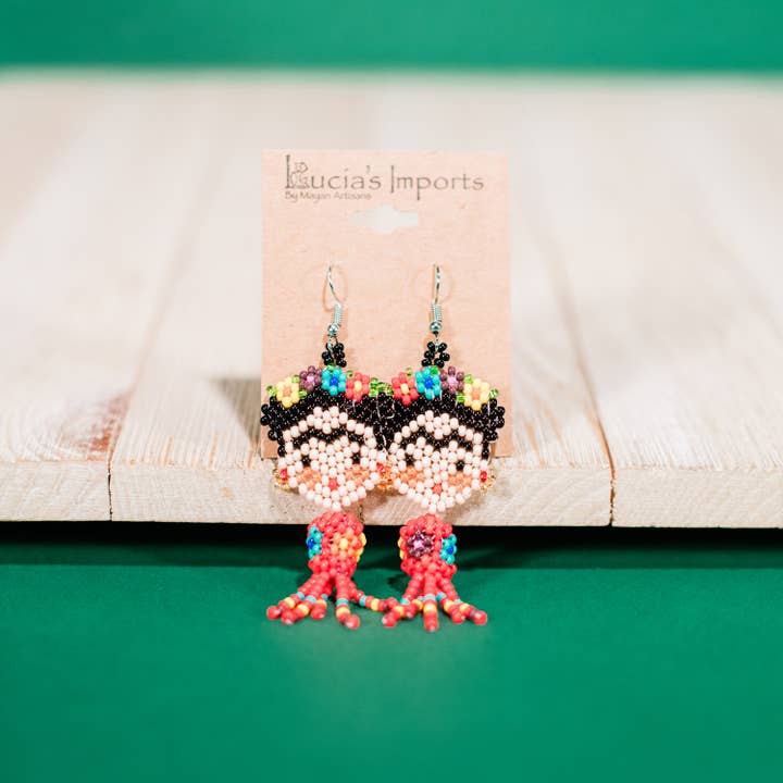 Lucia's Imports – wholesale Dangle earrings – Dancing Frida Beaded Earrings6