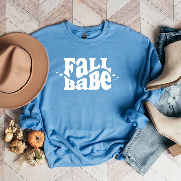 Fall Babe Wavy Stars | Sweatshirt for wholesale by Olive And Ivory Wholesale