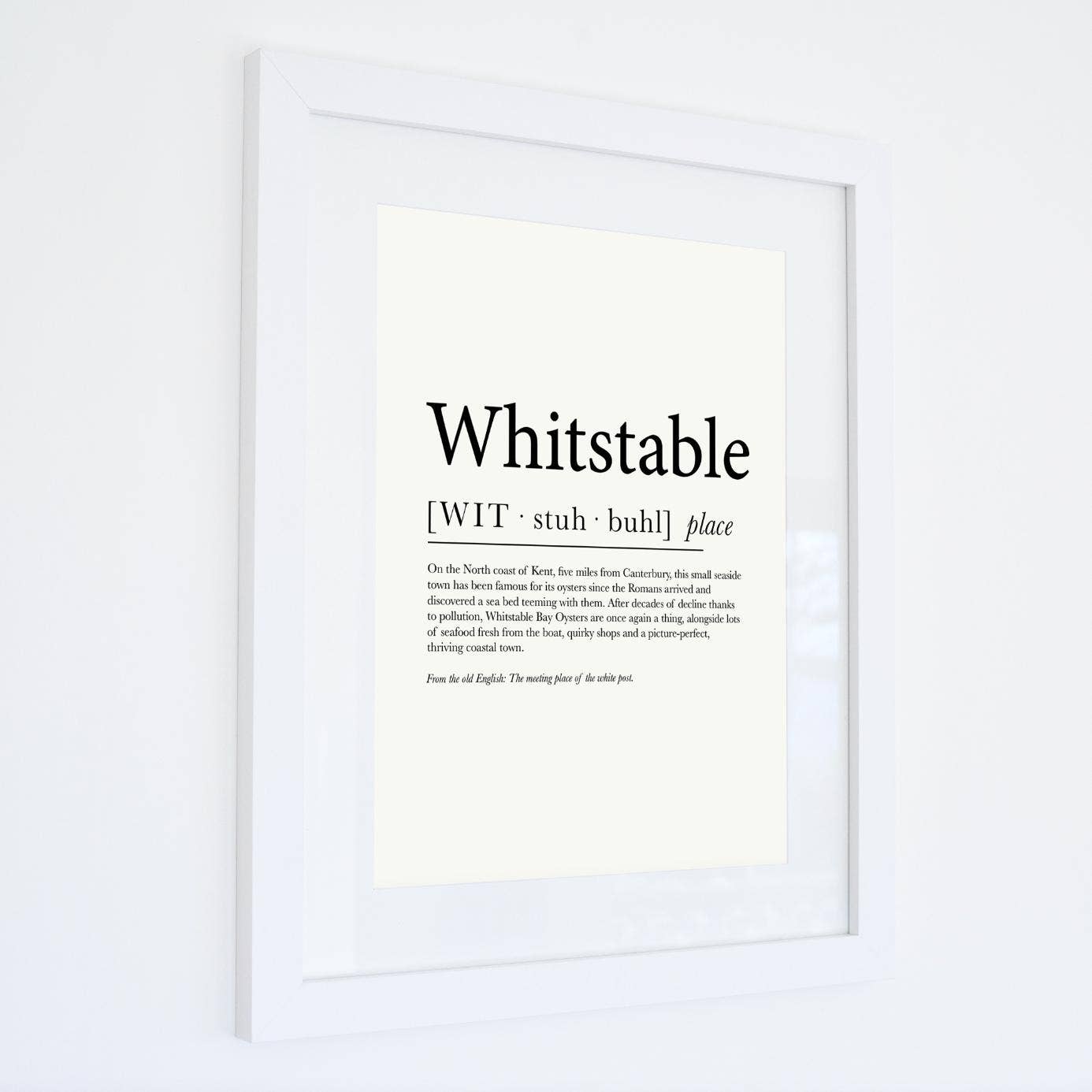 SeaKisses – wholesale Art print – Whitstable Definition Typographic Print1