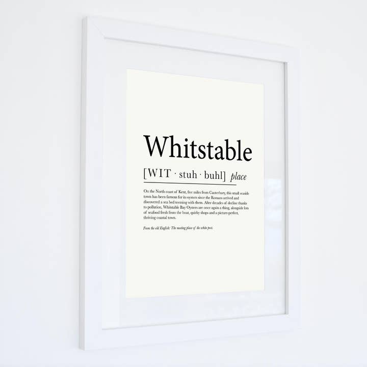 SeaKisses – wholesale Art print – Whitstable Definition Typographic Print1