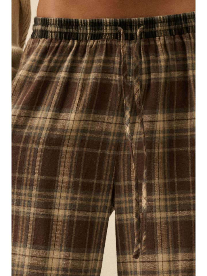 Promesa USA - Wholesale Pants - Women's - Plaid Flannel Wide-Leg Drawstring Pants14