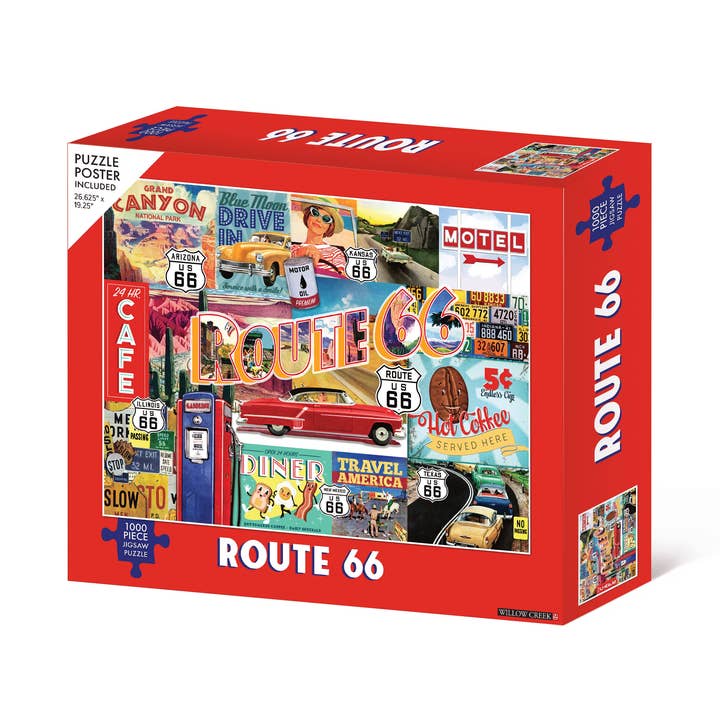 Route 66 1000-Piece Puzzle for wholesale by Willow Creek Press & Gifts