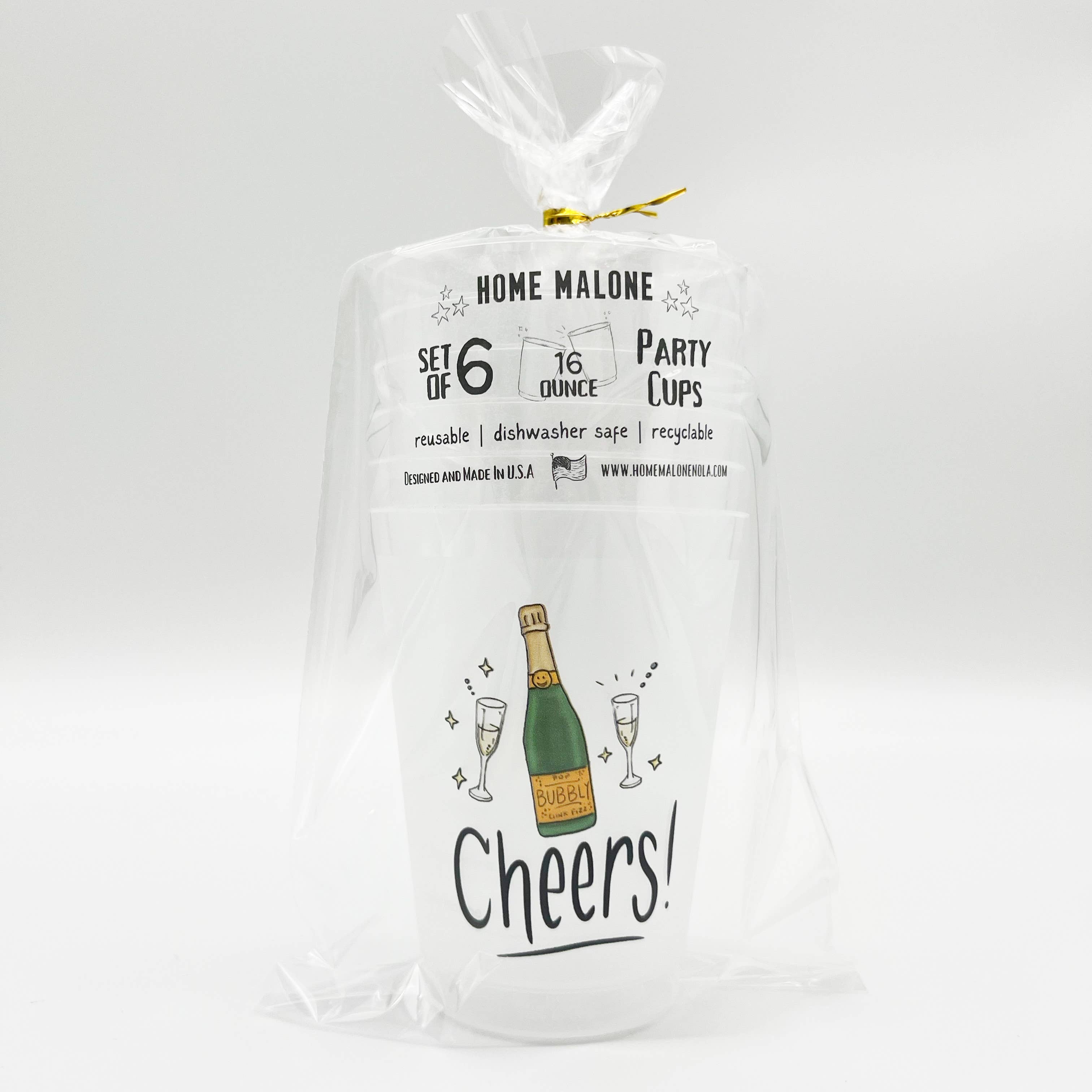 Home Malone - Venta al por mayor Taza desechable - Set de copas Champagne Cheers Party, para celebrar una fiesta con burbujas4