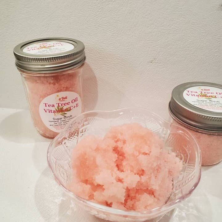 Tea Tree, Vitamin C+E Olie Sukker Scrub for engroshandel hos Ladell Organics