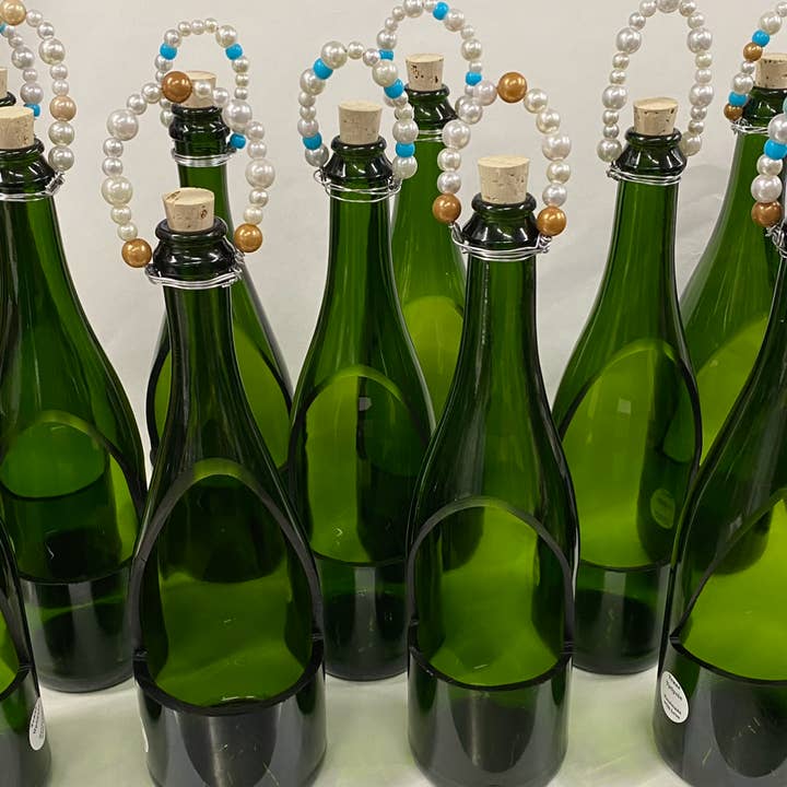 Recycled Wine Bottle Birdfeeder for wholesale by Texas UpCycle