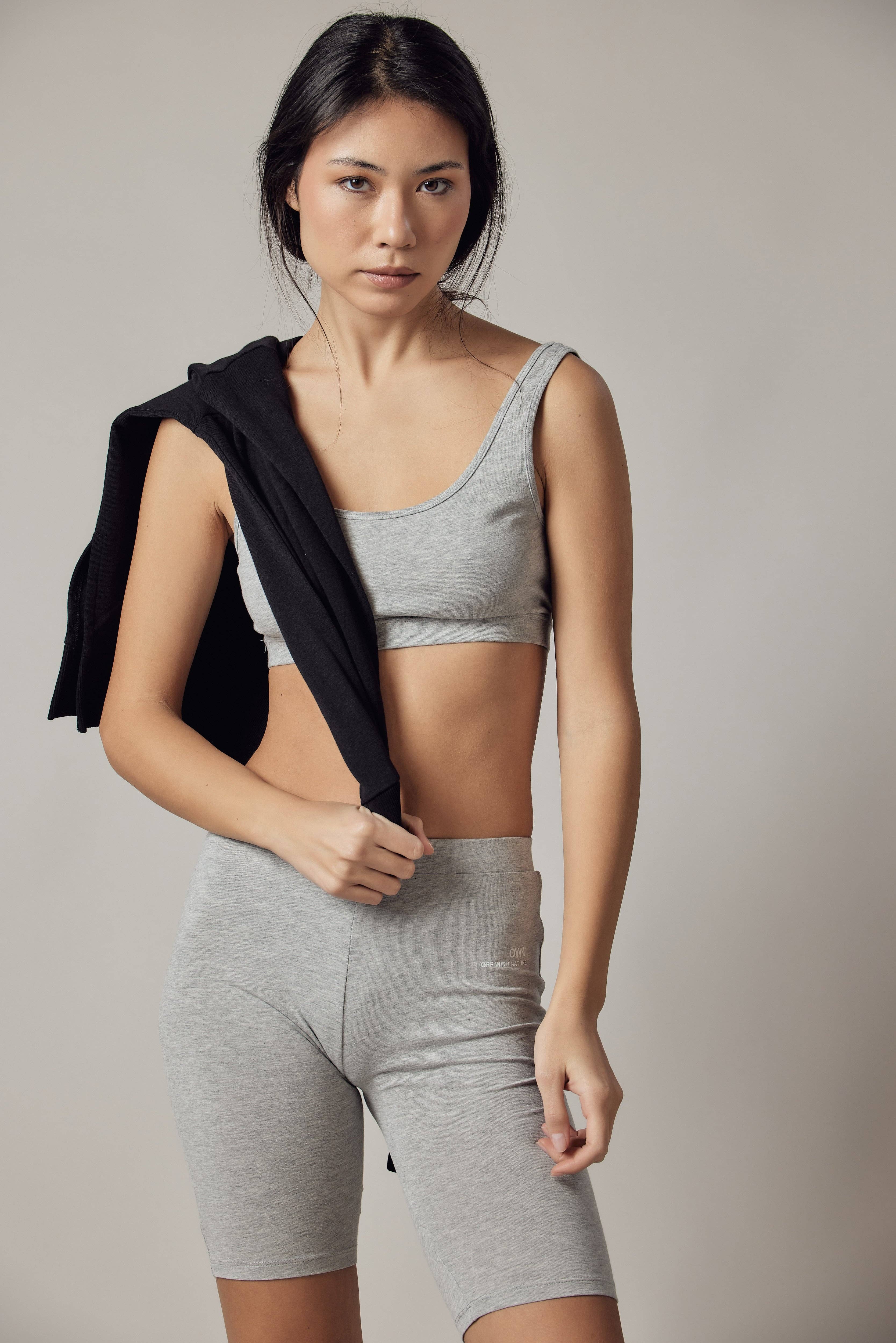 Grey Set Active Biker + Sporty Top for wholesale on Faire1