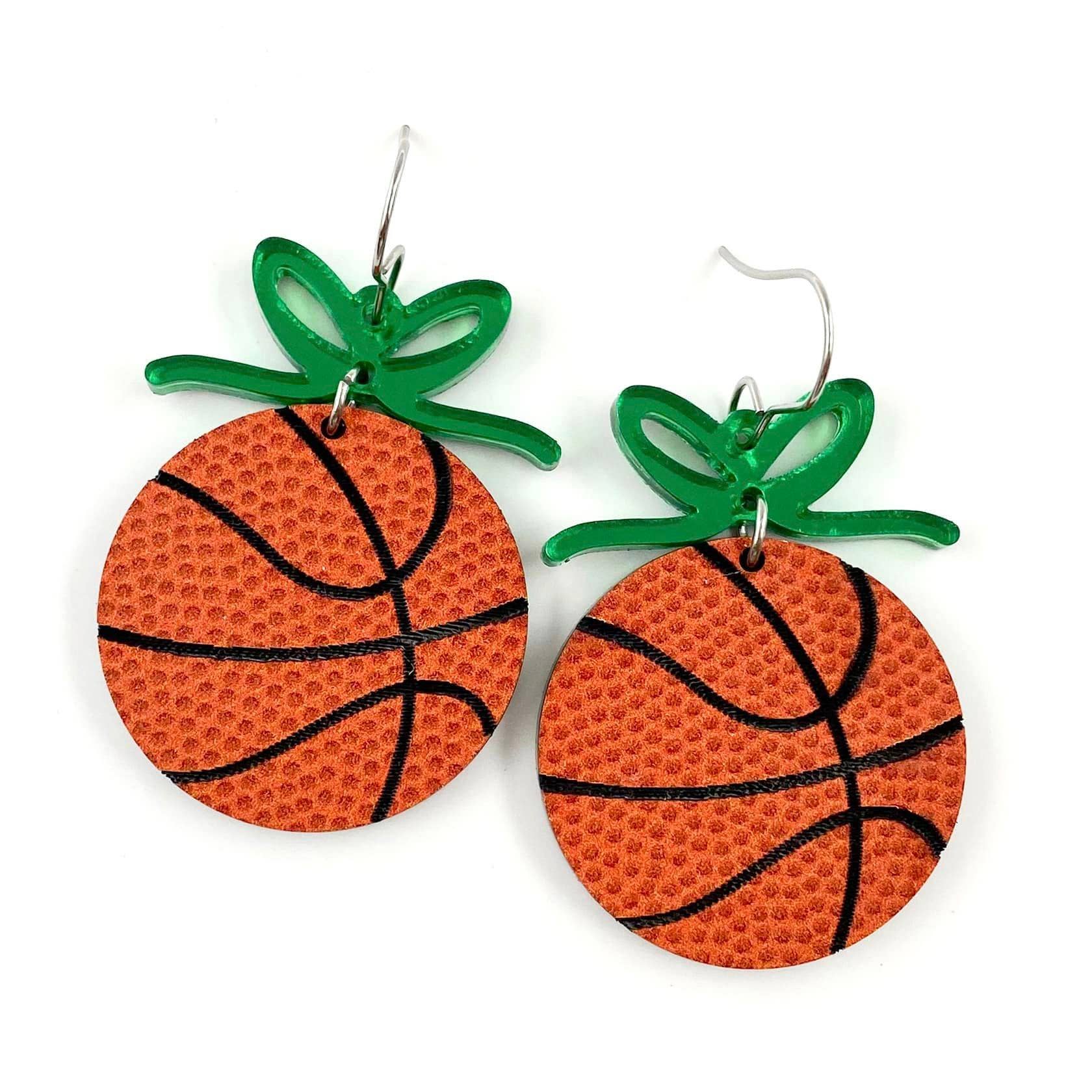 Doohickies - Wholesale Dangle Earrings - 2" Custom Bows & Basketball Dangles - Sports Earrings4