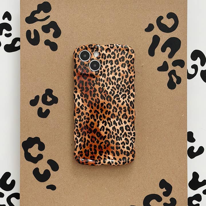 Custodia per telefono ondulata - Leopardo per la vendita all'ingrosso da parte di Coconut Lane