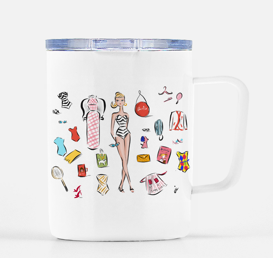 Jennifer Vallez - Wholesale Coffee Mug - Barbie Love - mug, travel mug tote & cosmetic pouch (sold separately - choose from dropdown)2