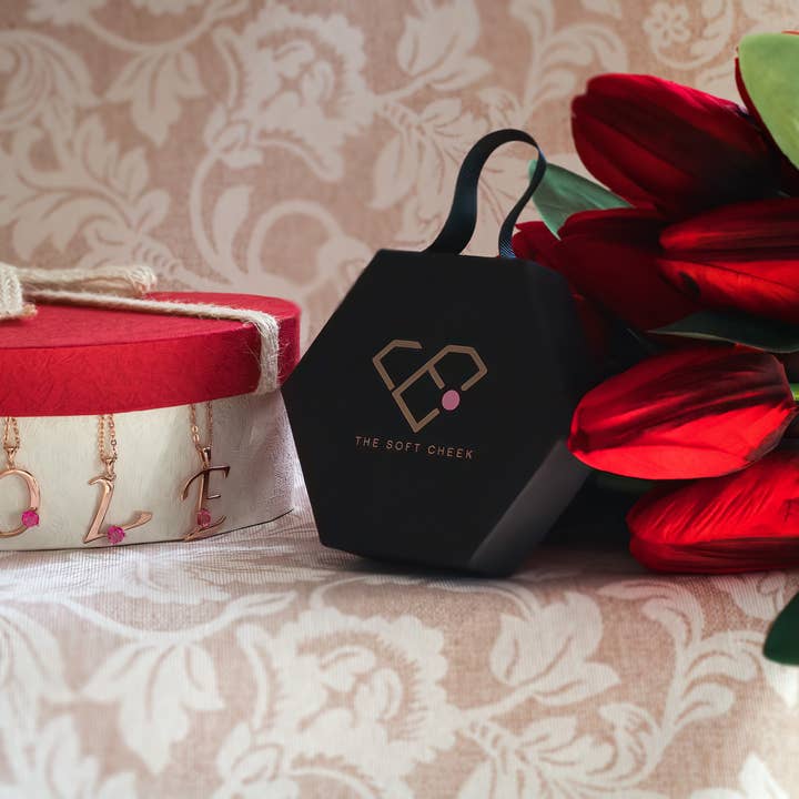 Thesoftcheek Jewelry - Wholesale Pendant/Charm Necklace - Initial Letter Necklace Silver Rose Gold Vermeil- Pink Topaz28