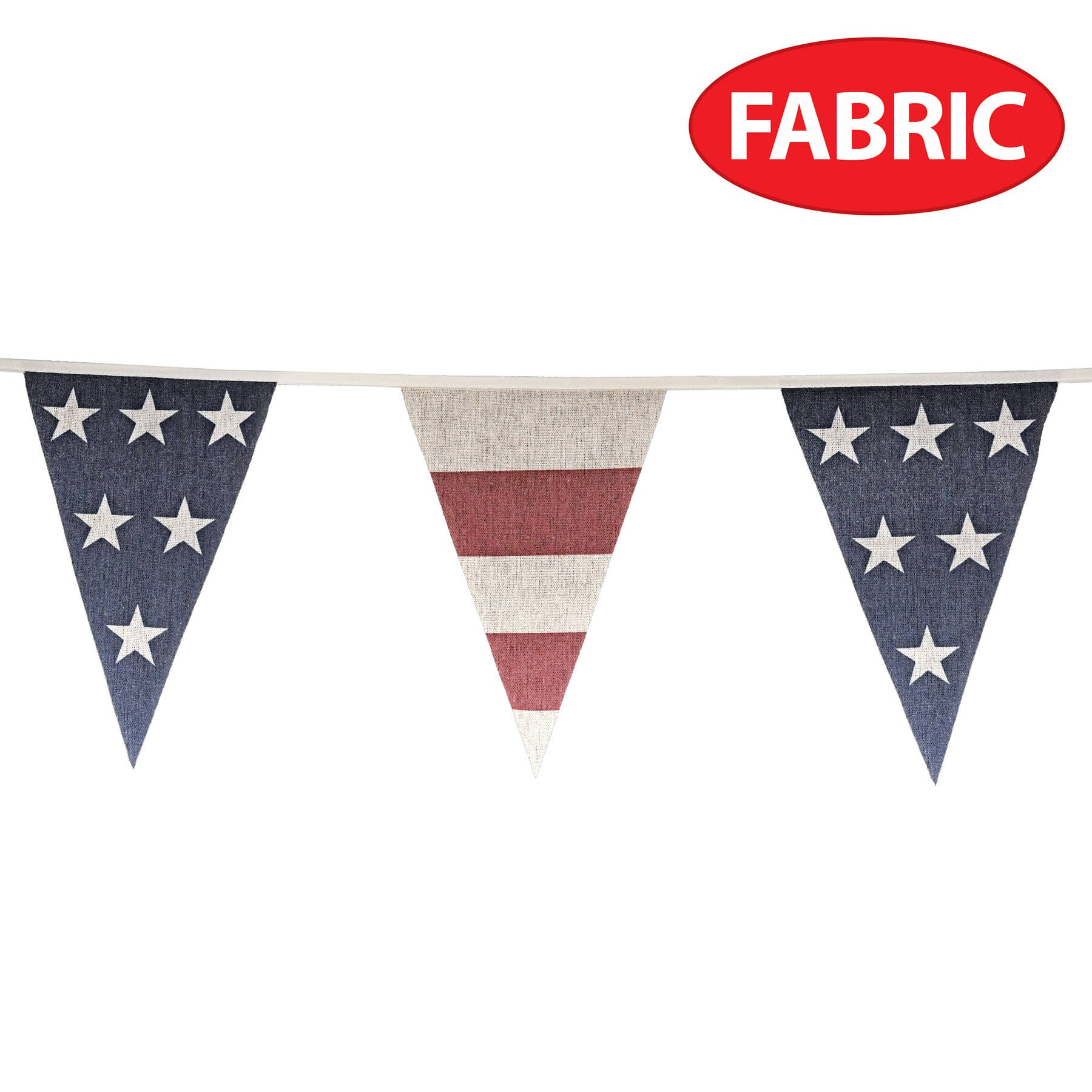 Beistle - Wholesale Party Sign/Banner - Americana Fabric Pennant Banner, 9½" x12'4
