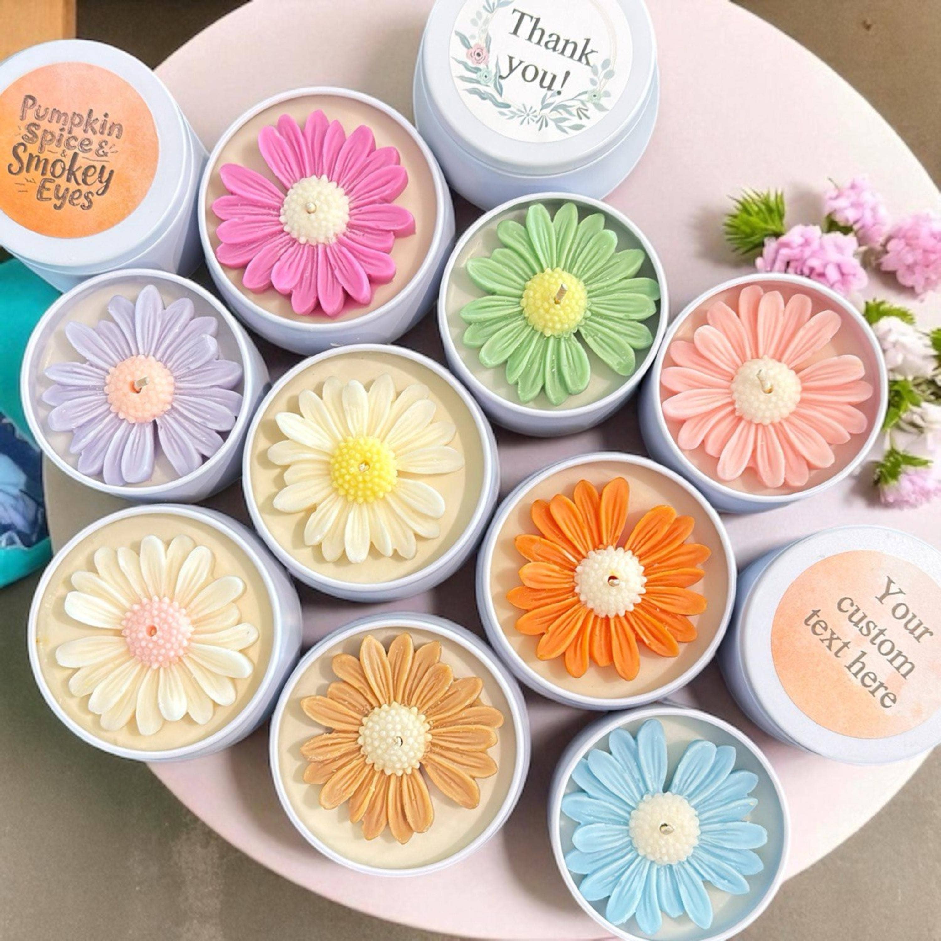 Karly’s Candles - Wholesale Party Favor - Handmade Daisy Flower Soy Candle 4oz: Wedding & Party Favors1