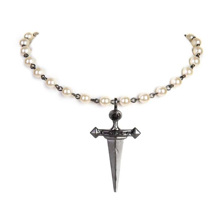 Ikonische Perlenkette Cremefarbene Perlen mit Medaillons NEU 6mm Perlen für den Großhandel von VSA Designs Inc.