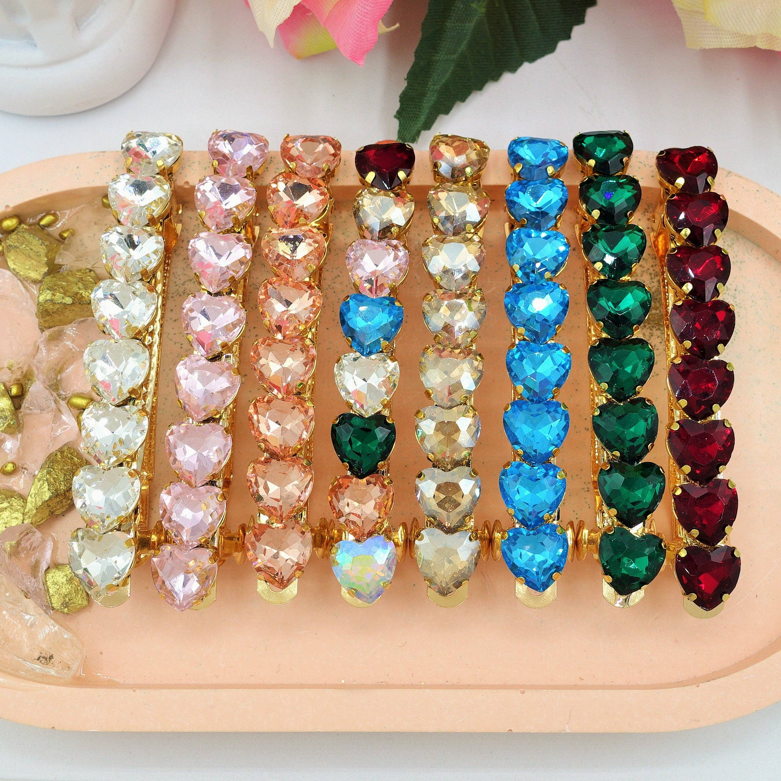 Daemon srls - Wholesale Hair Clip - Women's - LUCE -Fermaglio per capelli con pietre sfaccettate a cuore1