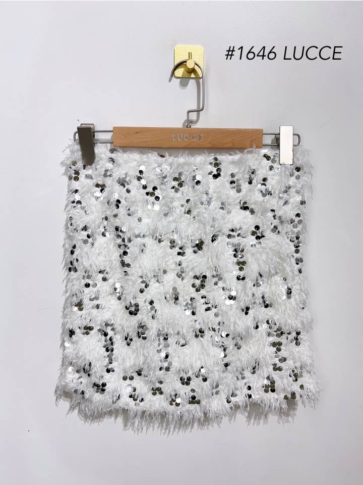 LUCCE - Wholesale Skirt - Women's - Feather and sequin skirt - 16464
