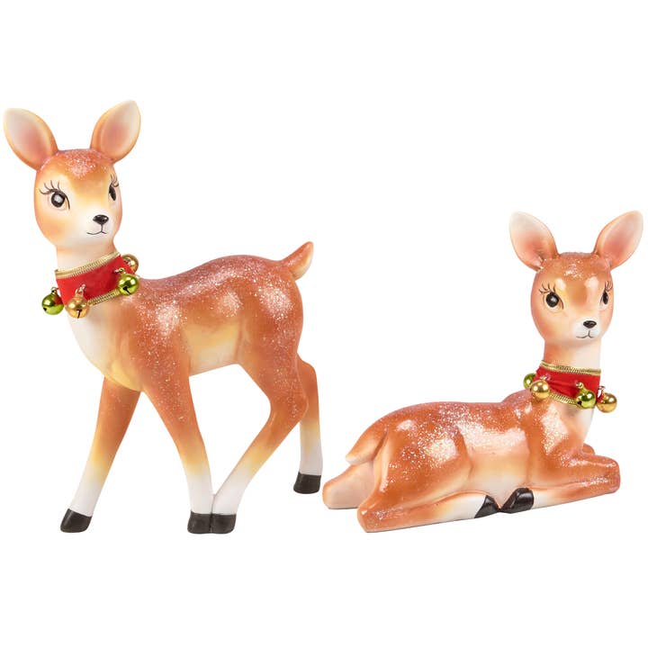 Retro Christmas Deer Figurine Set for wholesale by Primitives by Kathy