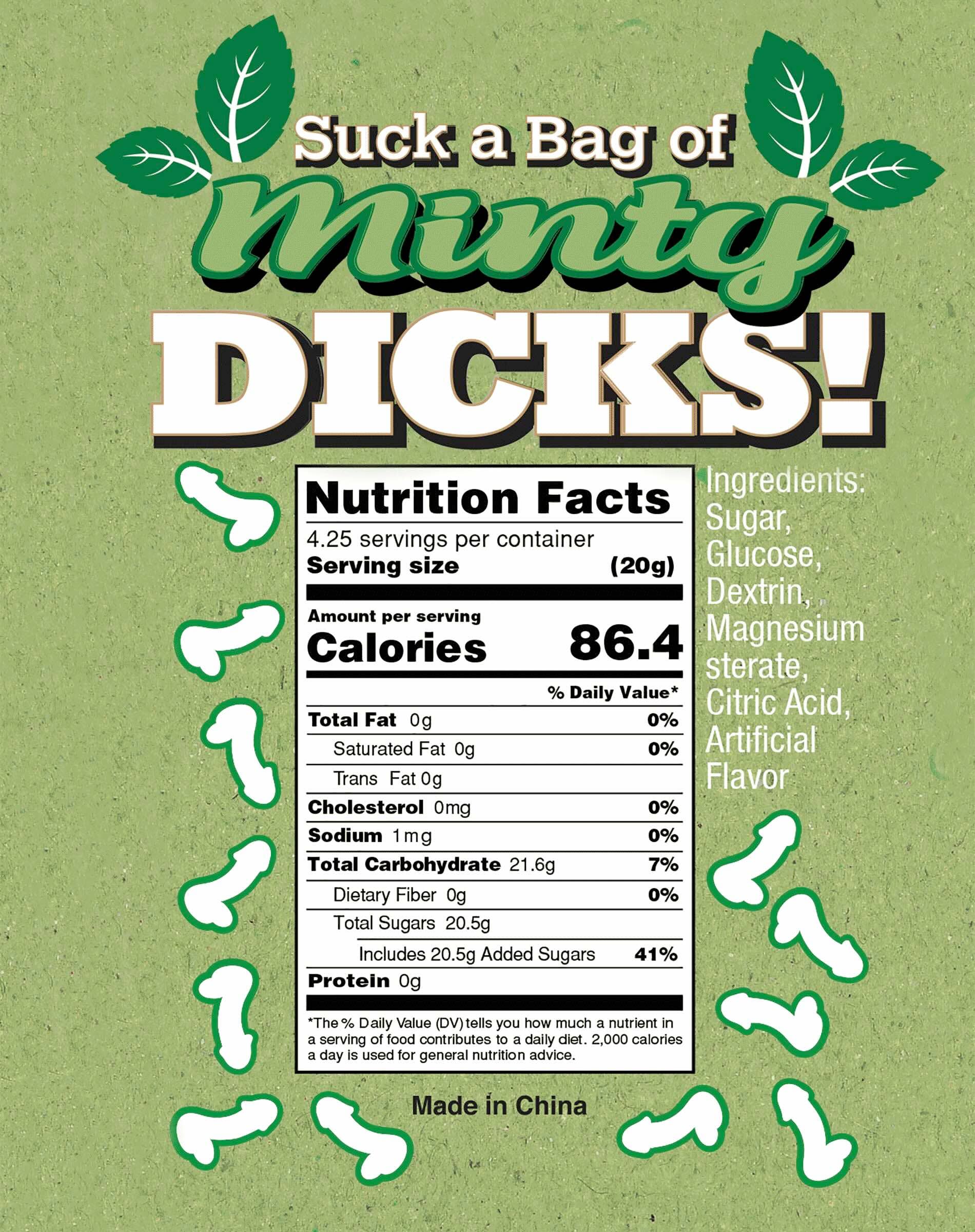 Little Genie Productions - Wholesale Mints - Suck a Bag of Minty Dicks- Bag of 254